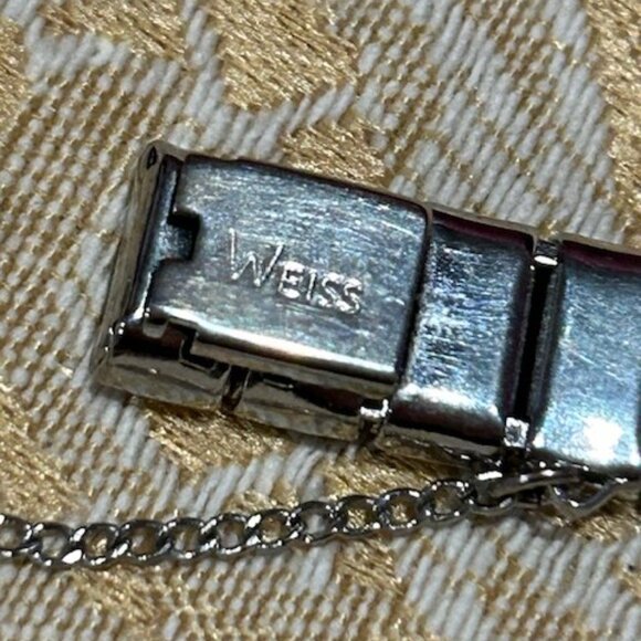 WEISS Rhinestone 2 Row Tennis BRACELET - Picture 9 of 9